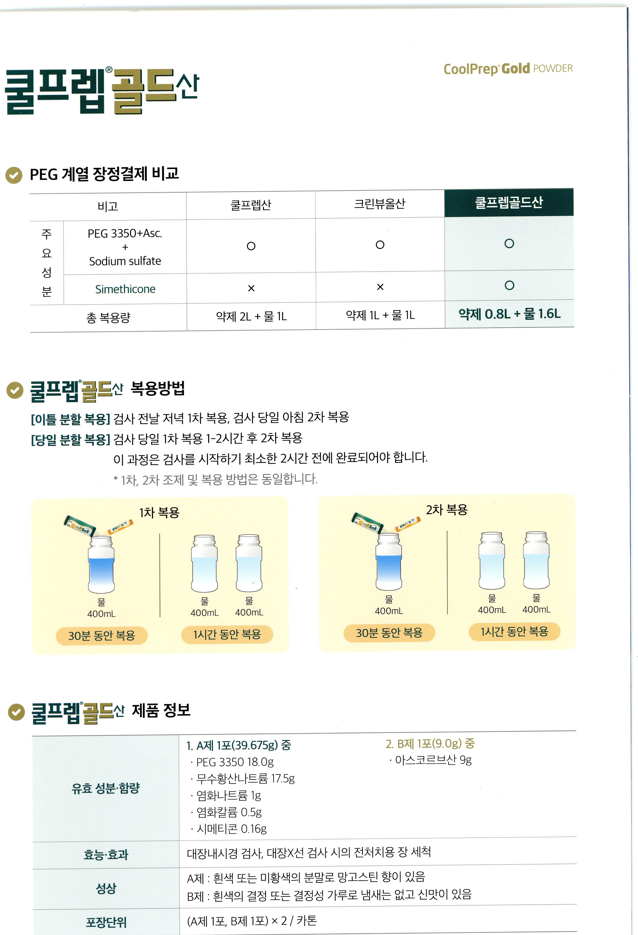 쿨프렙골드산 복용방법